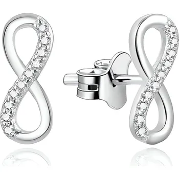 Šperk Jemné stříbrné náušnice se zirkony Nekonečno AGUP2062 Beneto