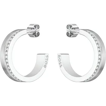 Módní doplněk Slušivé ocelové kruhové náušnice 1580526 Hugo Boss
