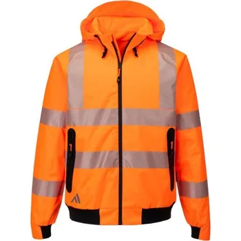Pláštěnka PortWest | KX3 sportovní bomber do deště s vysokou viditelností - Orange / L / L / oranžová