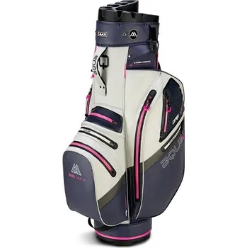 Golfový bag Big Max Big Max Aqua Silencio 4 Cart Bag STEEL BLUE/WHITE/FUCHSIA