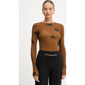 Tričko s dlouhým rukávem MM by Max Mara EFFETTO 2526946037600 hnědá 88A, vel. XL