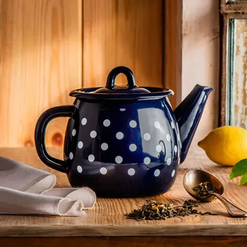 Konvice na čaj Smaltovaná varná konvice modrá 1 l