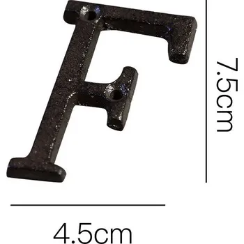 Domovní číslo Kovová písmena a čísla s patinou | domovní cedule, nápis na zeď - F