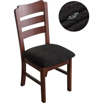 Potah na židli Voděodolný elastický potah na židli | bytový textil - Styl 2 - Černý , 2 ks