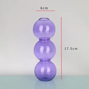 Váza Skleněná váza nordic styl | dekorace - fialová - vysoká 16 cm
