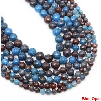 Náramek Korálky z přírodního kamene 4–10 mm | šperky - Modrý opál , 4mm 85-92 ks