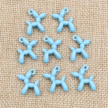 Přívěsek 10 ks Balónkový pes kovový přívěsek mix barev | dekorace - AG5-62