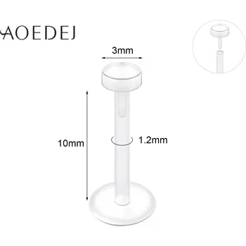 Piercing Neviditelný akrylový labret piercing set | šperk 10 ks - Styl 4 3X10MM