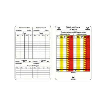 Píšťalka pro rozhodčího Kartičky na záznamy zápasů, fotbalové, bílá