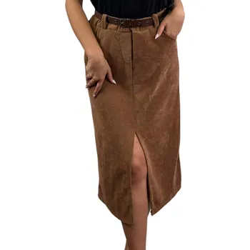 Dámská sukně Manšestrová midi sukně Barva: kakki