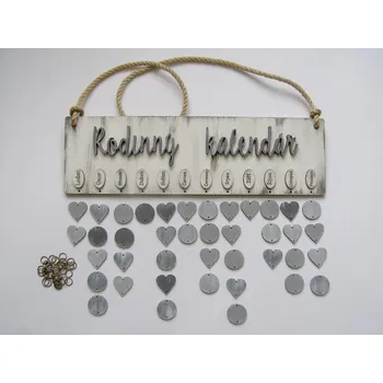 Kalendář Sestava závěsný kalendář - nápis Rodinný kalendář - šedá