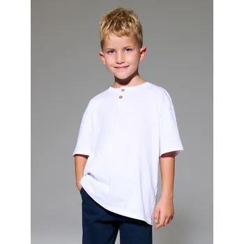 Chlapecké oblečení Sinsay - Tričko s ozdobnými knoflíky - bílá - 410FC-00X - 410FC-00X-134