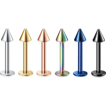 Piercing Elegantní ocelový labret piercing s hrotem | šperk 6 ks - směs , 1,2x10x3mm