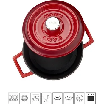 Hrnec Litinový hrnec kulatý 12cm - červený