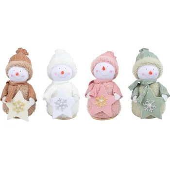 Vánoční dekorace Dekorace Sněhulák s pletenou čepicí zelený