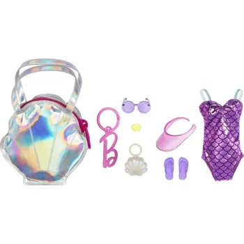 Dětské zboží Barbie Set příslušenství pro panenku s kabelkou ve tvaru mušle