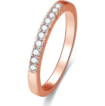 Prsten Růžově pozlacený stříbrný prsten s krystaly AGG188 Beneto / Obvod: 60 mm - 60 mm