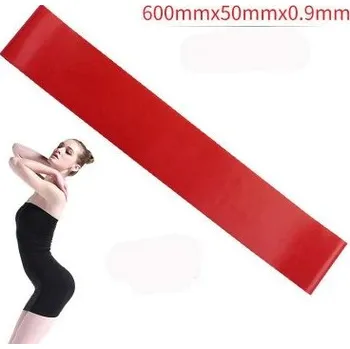 Pětibarevná odporová fitness guma | cvičební pás - 1 ks - červená