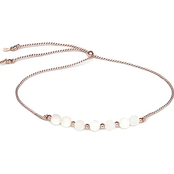 Náramek Šňůrkový náramek na nohu s měsíčním kamenem HE34K3RG-LP Agato