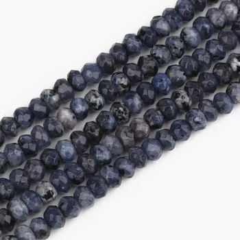 Náramek Přírodní fasetované minerální korálky 3x5mm | šperky - Modrá žula-200003699