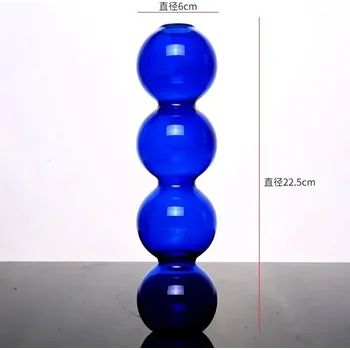 Váza Skleněná váza nordic styl | dekorace - Modrá - vysoká 22 cm