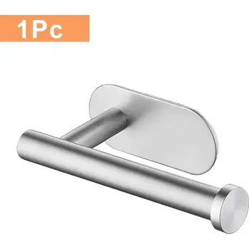 Samodržící nerezový držák na toaletní papír | organizéry - 1 ks stříbra