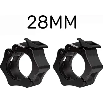 Rychloupínací svorky na činky 25–30 mm | držák závaží, fitness příslušenství - 2 ks černé 28 mm