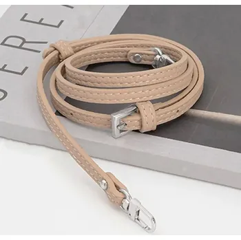 Kabelka Stylový kožený popruh na kabelku | řemínek - Světle růžovo-stříbrná