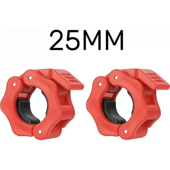 Rychloupínací svorky na činky 25–30 mm | držák závaží, fitness příslušenství - 2 ks Červené 25 mm