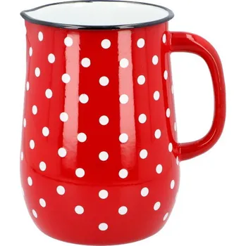 Smaltovaný džbán na vodu a nápoje ARNIKA DROPS RED 2,5 l