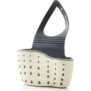 Držák houbičky do dřezu s odtokem | závěsný košík, kuchyňský organizér - B Béžová 1 ks