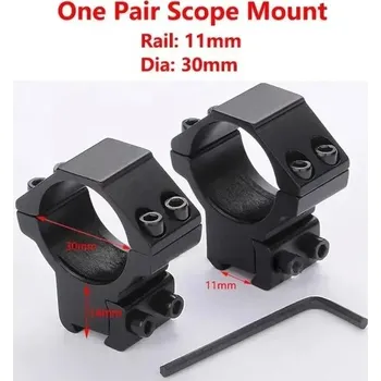 Airsoft Precizní taktická montáž optiky picatinny | montážní kroužek 2+1 ks - 30mm krátký A