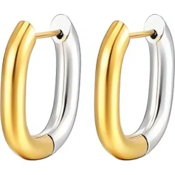 Módní doplněk Oválné bicolor náušnice z oceli Troli