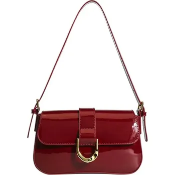 Kabelka Elegantní dámská crossbody kabelka z PU kůže | taška - červený