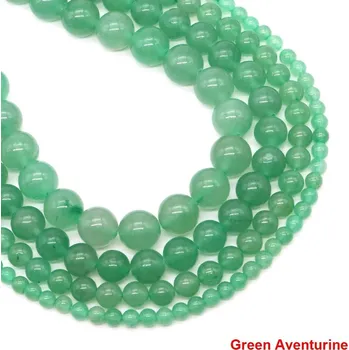 Náramek Korálky z přírodního kamene 4–10 mm | šperky - Zelený avanturín , 4mm 85-92 ks
