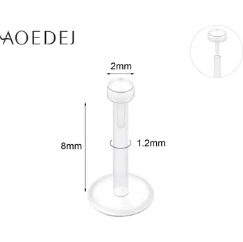 Piercing Neviditelný akrylový labret piercing set | šperk 10 ks - Styl 4 2X8MM