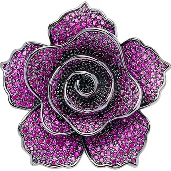 Brož Třpytivá květinová brož s krystaly Peony 58053 Oliver Weber