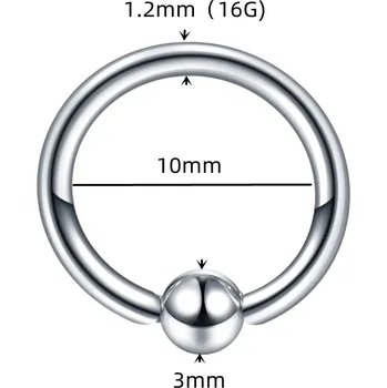 Piercing Ocelový septum kroužek clicker | piercing šperk - 21 , stříbrná barva