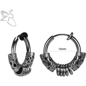 Náušnice Punk ocelové visací náušnice kříž | šperk 2 ks - 127 černá