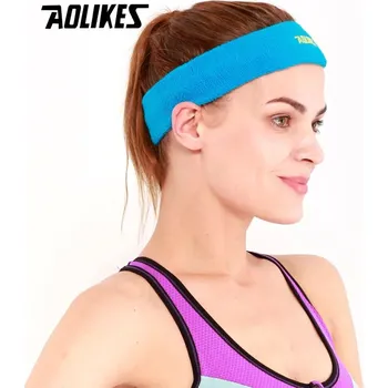 Čelenka Měkká sportovní čelenka z bavlny | potítko - Modrý