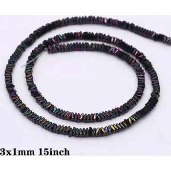 Náramek Hematitové černé korálky tvar srdce | výroba šperků - 29