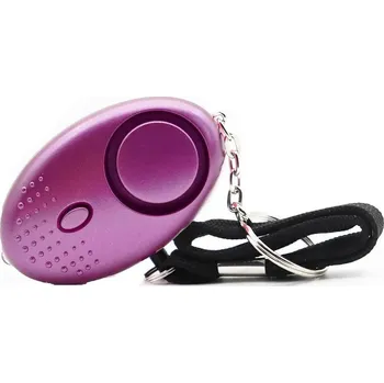 Bojový sport Osobní nouzový alarm 130dB pro ženy a děti | bezpečnostní přívěsek 4 ks - fialová