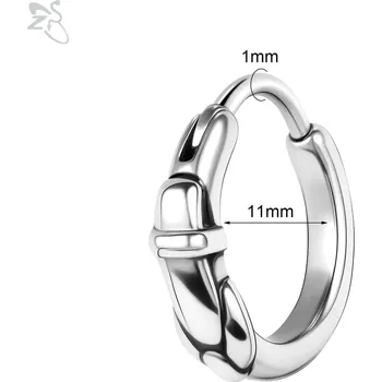 Náušnice Ocelové kruhové náušnice | piercing do ucha 2 ks - Styl 16 , 1 ks