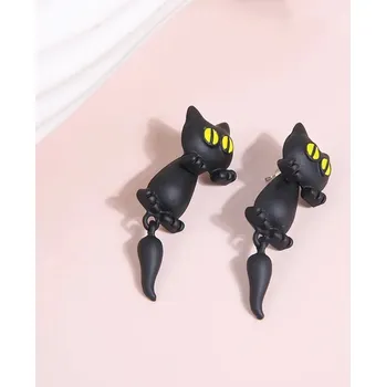 Náušnice Zvířecí módní náušnice clay design | módní doplněk 2 ks - Kočka