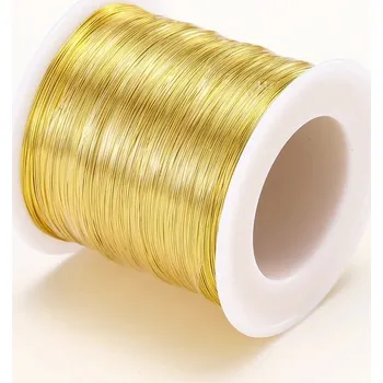 Hobby drát Měděný drát pro šperky | diy potřeby - 18karátové zlato , 0,6 mm x 5 metrů