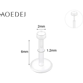 Piercing Neviditelný akrylový labret piercing set | šperk 10 ks - Styl 4 2X6MM