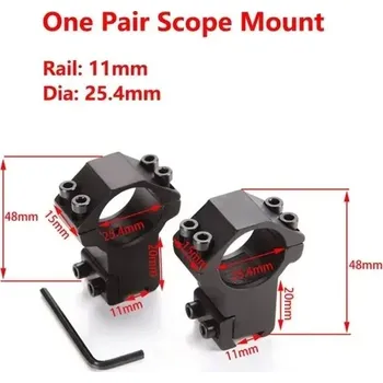 Příslušenství pro sportovní střelbu Precizní taktická montáž optiky picatinny | montážní kroužek 2+1 ks - 25,4 mm vysoká A