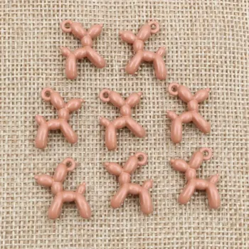 Přívěsek 10 ks Balónkový pes kovový přívěsek mix barev | dekorace - AG5-61