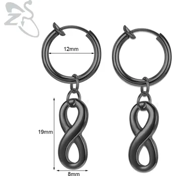 Náušnice Punk ocelové visací náušnice kříž | šperk 2 ks - 175 černá