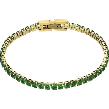 Náramek Tenisový pozlacený náramek Tessa Green Bracelet MCB23055G Marc Malone